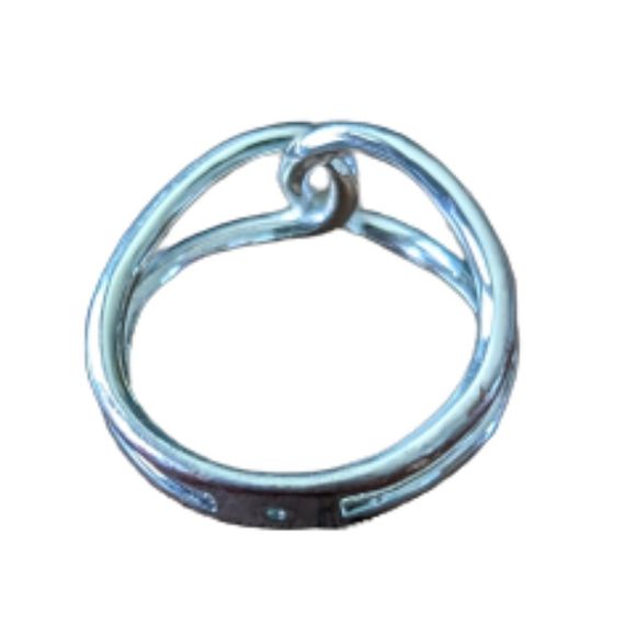 NWOT Sparkle Allure silver over brass crossover band ring - nickel free - Picture 6 of 6